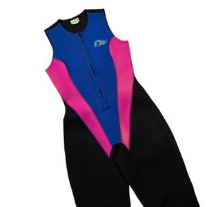 L.L. Bean Blue and Pink One Piece Swimsuit